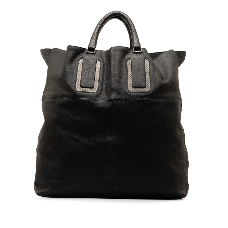 Bottega Veneta Intrecciato Leather Tote Bag Black