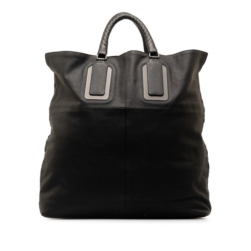 Bottega Veneta Intrecciato Leather Tote Bag Black