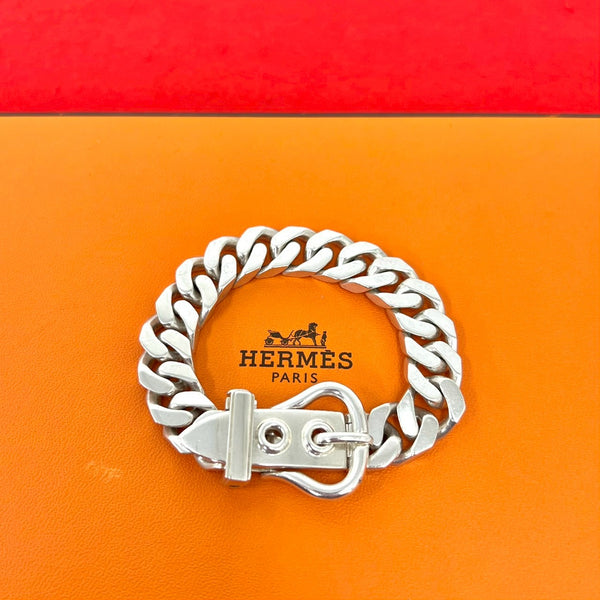 Hermes Boucle Sellier MM Sterling Silver Bracelet