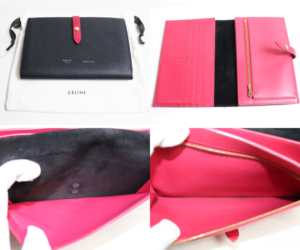 Celine Black Pink Strap Clutch 104873A