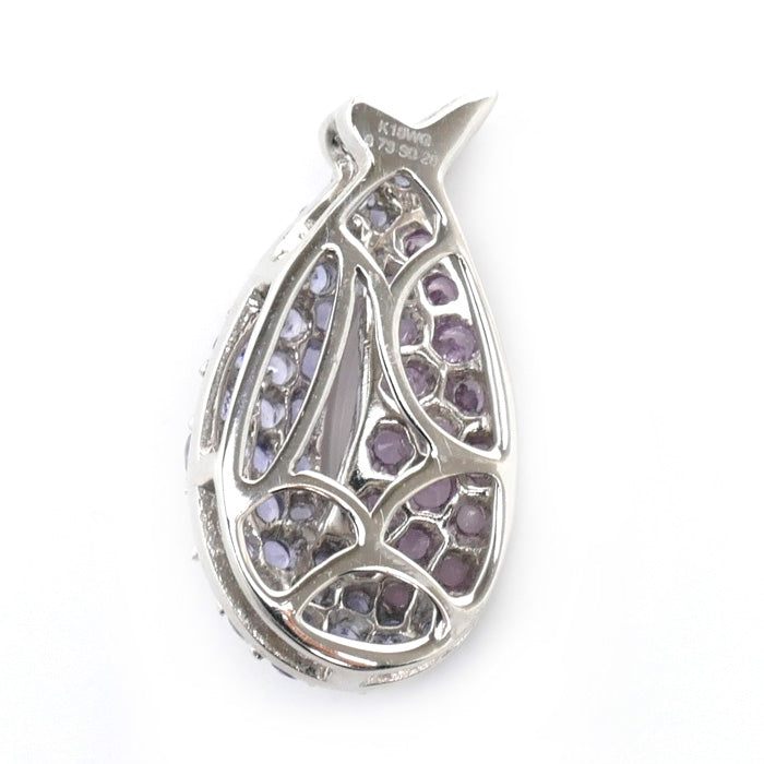 K18WG White Gold Tanzanite Pendant Top