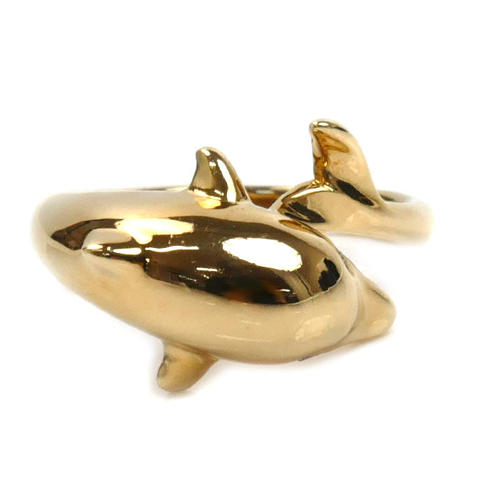 K18YG Yellow Gold Dolphin Diamond Ring