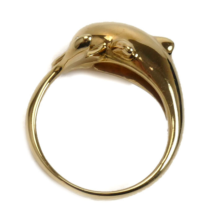 K18YG Yellow Gold Dolphin Diamond Ring