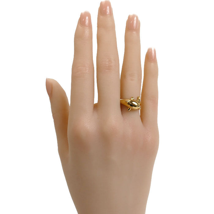 K18YG Yellow Gold Dolphin Diamond Ring