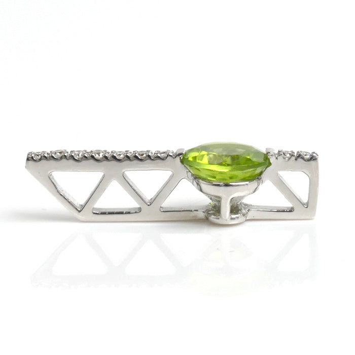 K18WG White Gold Peridot Diamond Pendant