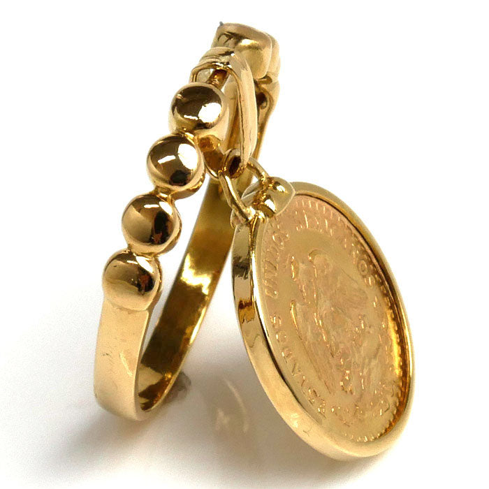 K18YG Gold Mexico Coin 2 Peso Ring