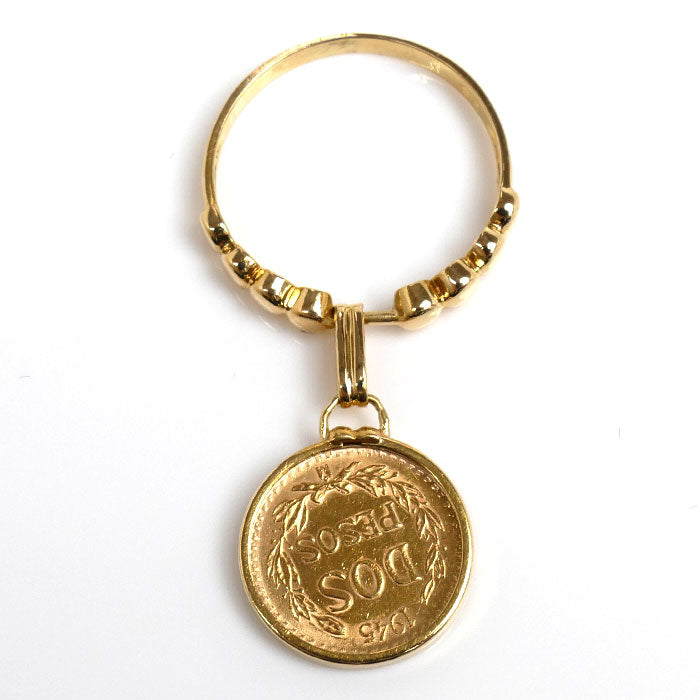 K18YG Gold Mexico Coin 2 Peso Ring