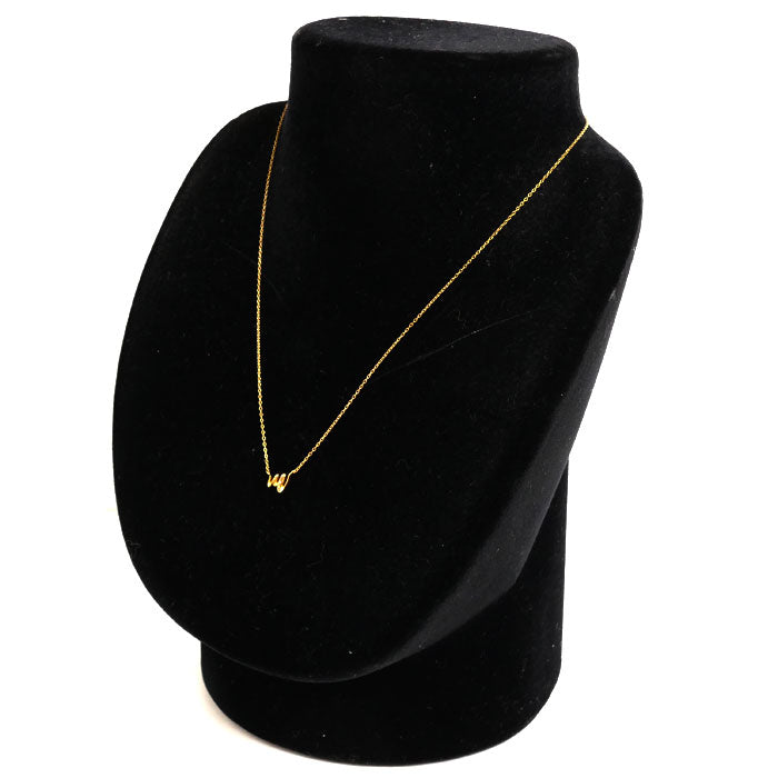 K18YG Gold Diamond Initial Necklace