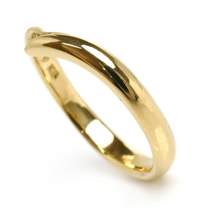 K18YG Yellow Gold Diamond V-Shaped Ring