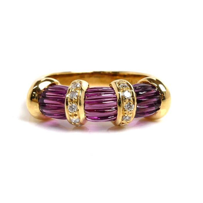 K18YG Yellow Gold Garnet Ring 12