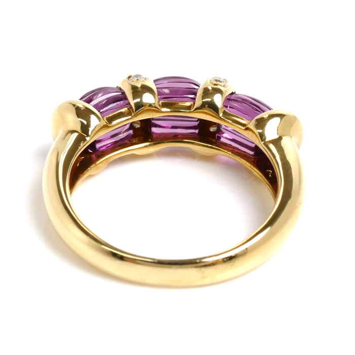 K18YG Yellow Gold Garnet Ring 12