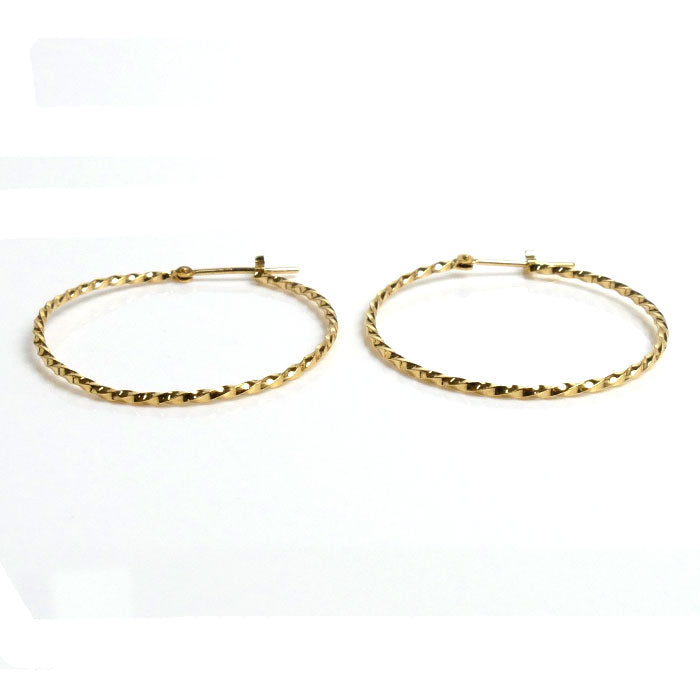 K18YG Yellow Gold Hoop Earrings