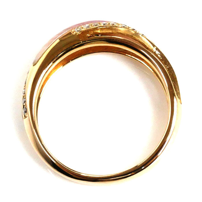 K18PG Pink Gold Diamond Shell Ring