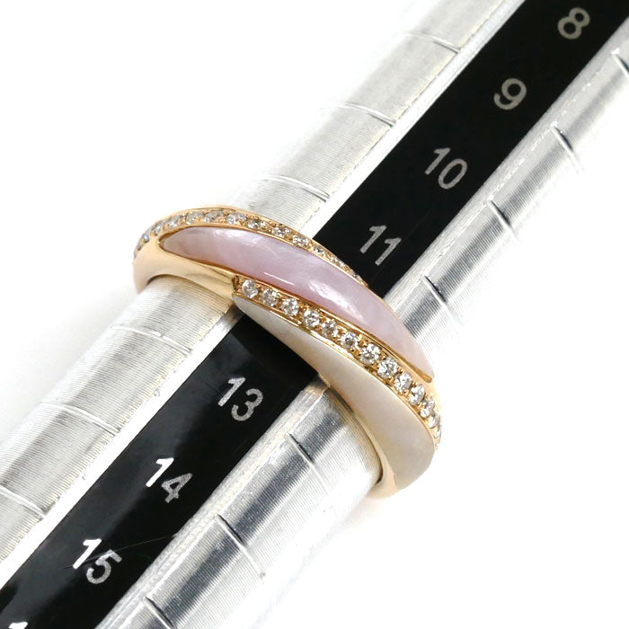 K18PG Pink Gold Diamond Shell Ring