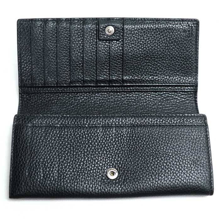 Gucci Dorian Leather Long Wallet Black