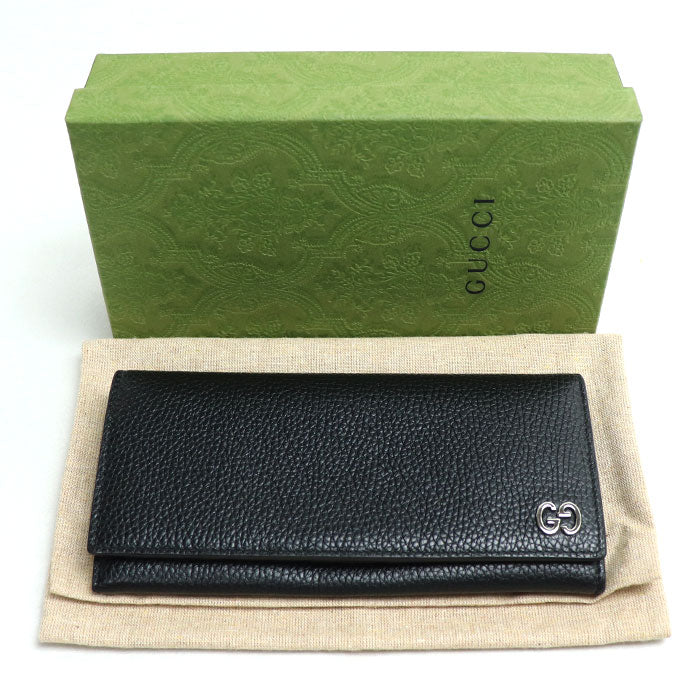 Gucci Dorian Leather Long Wallet Black