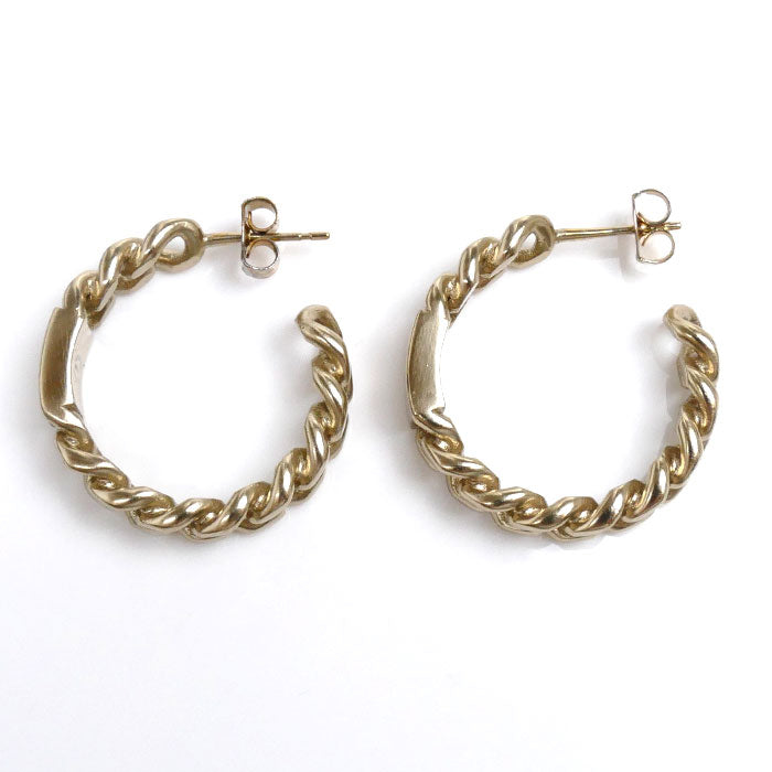 Chanel Metal Coco Mark Hoop Earrings