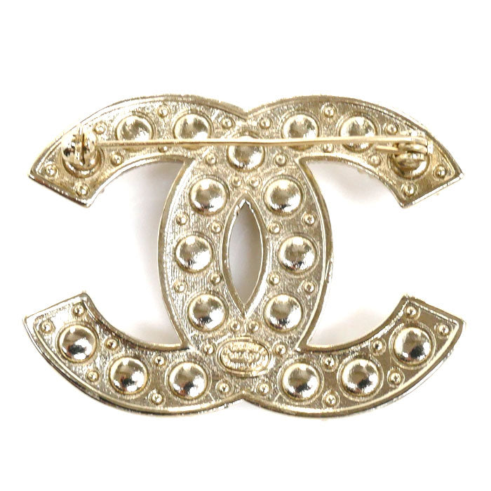 Chanel Metal Coco Mark Resin Pearl Brooch A64762