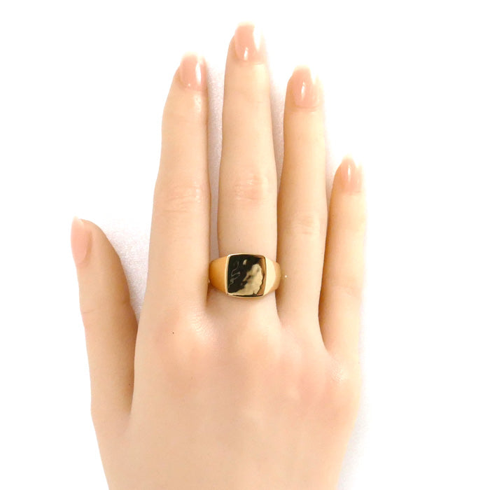 K18YG Yellow Gold Signet Ring 18