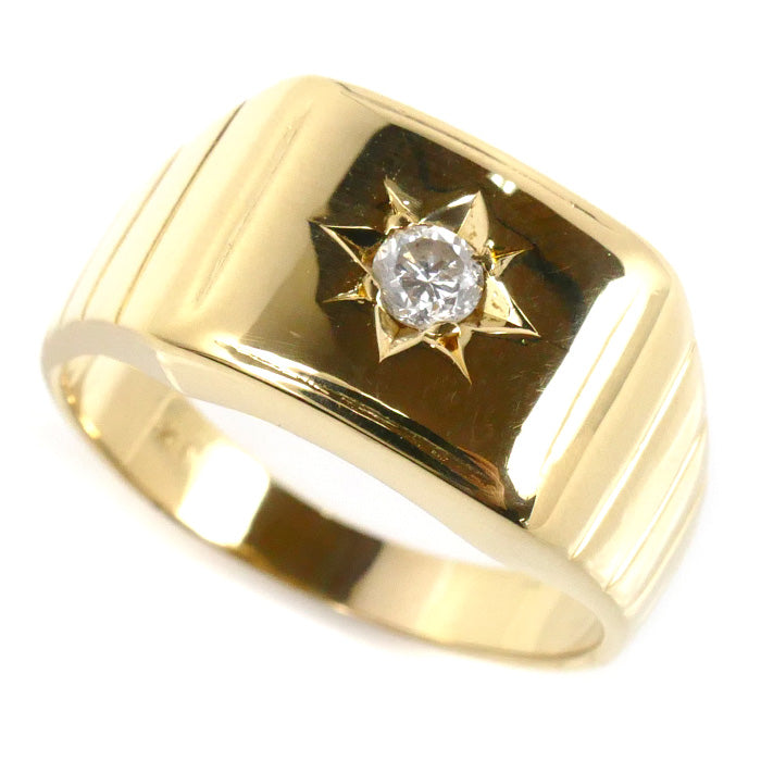 K18YG Yellow Gold Diamond Ring 19.5