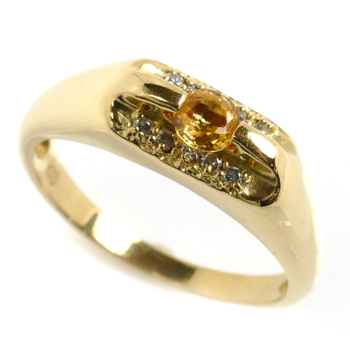 K18YG Yellow Gold Topaz Diamond Ring