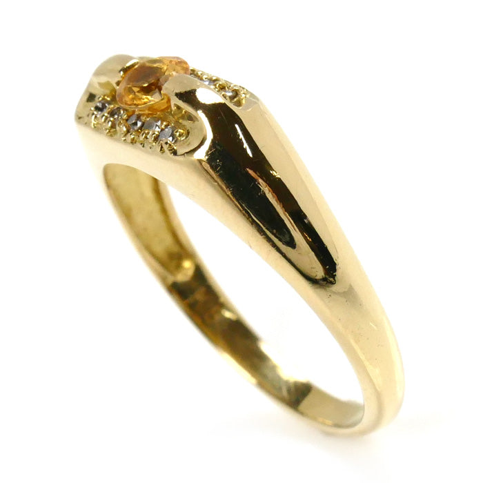 K18YG Yellow Gold Topaz Diamond Ring