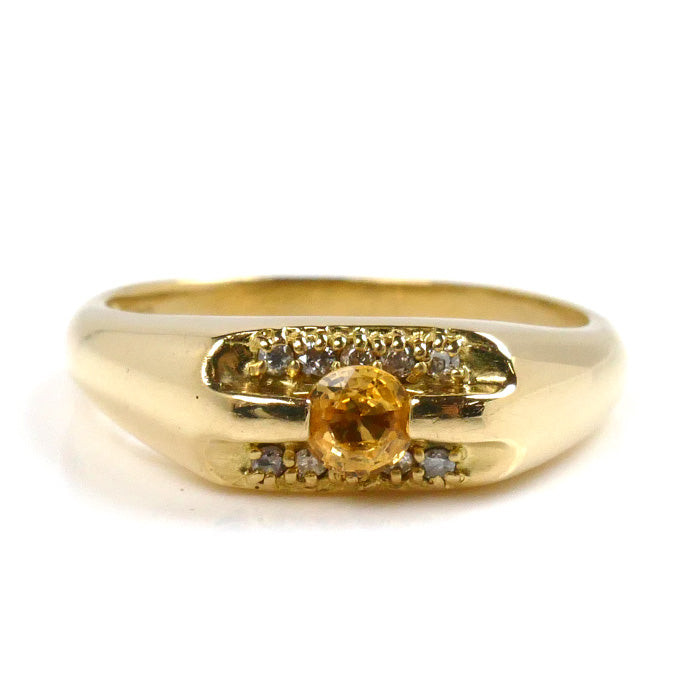 K18YG Yellow Gold Topaz Diamond Ring