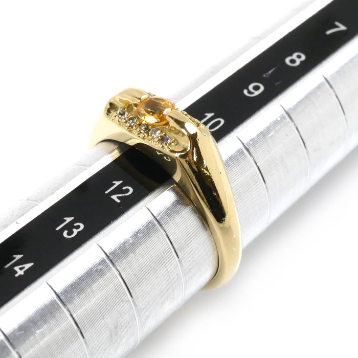 K18YG Yellow Gold Topaz Diamond Ring