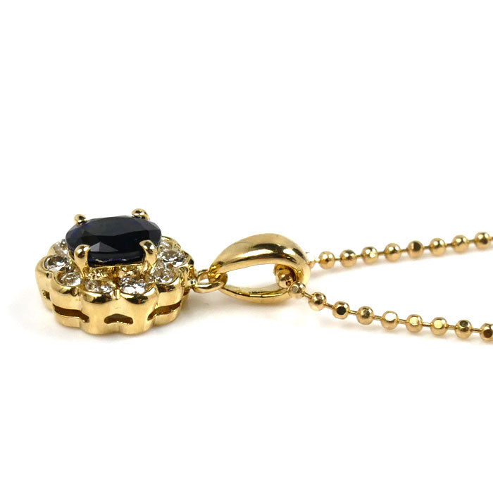 K18YG Gold Necklace Sapphire Diamond