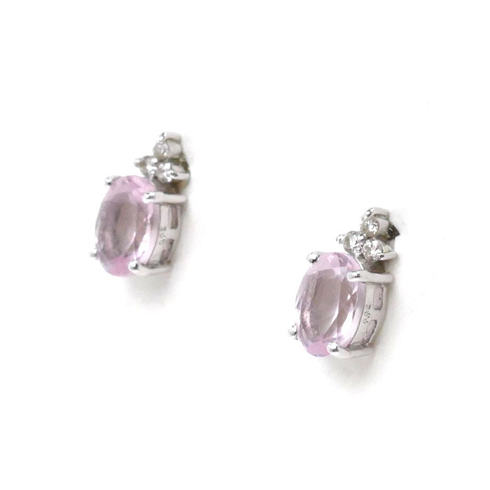 K18WG White Gold Tourmaline Diamond Earrings