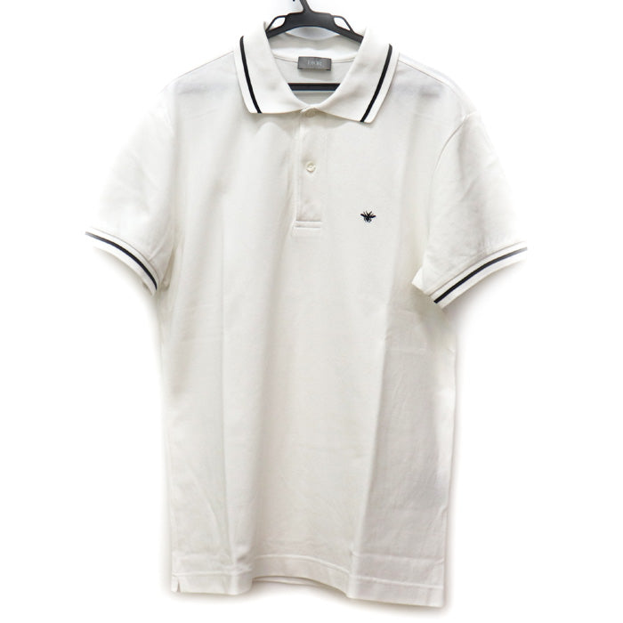 Dior Homme Bee Embroidery Polo Shirt White L