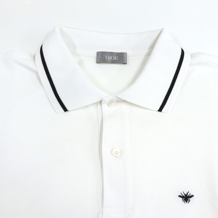 Dior Homme Bee Embroidery Polo Shirt White L