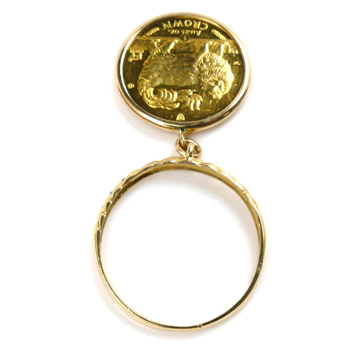 K24YG/K18YG Man Isle 1/25OZ Coin Ring