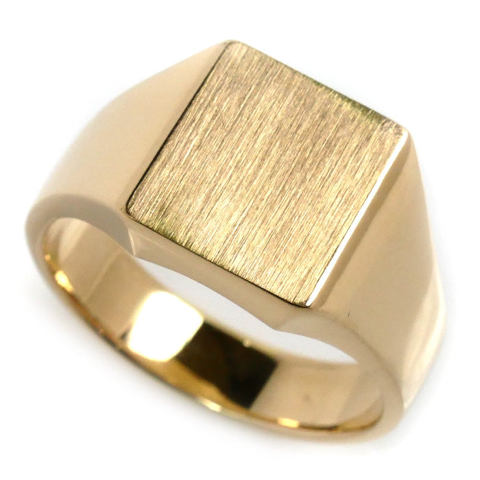 K18YG Yellow Gold Signet Ring Size 22