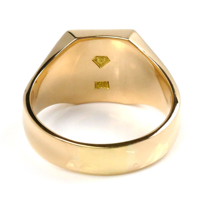 K18YG Yellow Gold Signet Ring Size 22