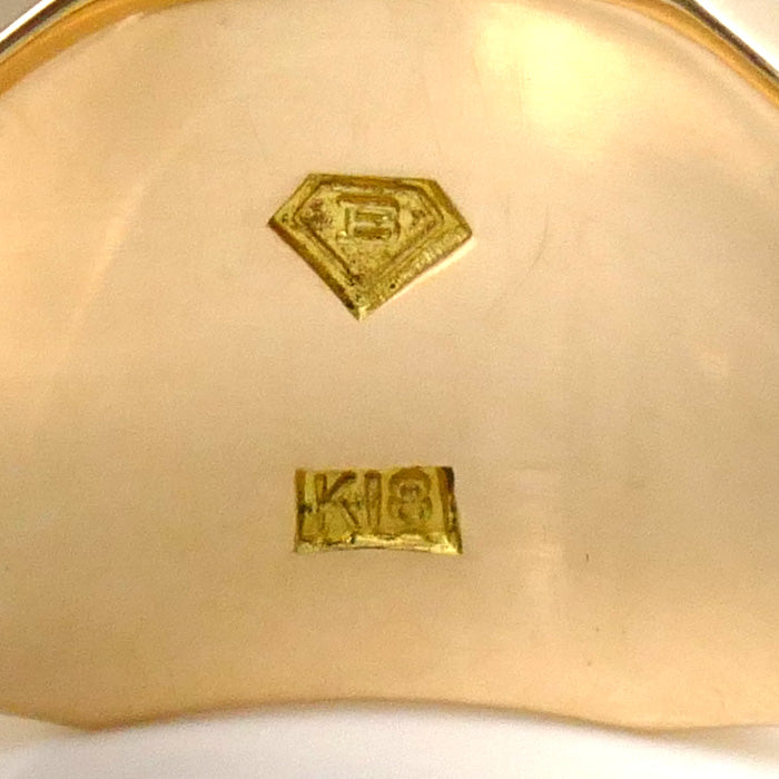 K18YG Yellow Gold Signet Ring Size 22