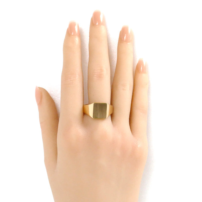 K18YG Yellow Gold Signet Ring Size 22