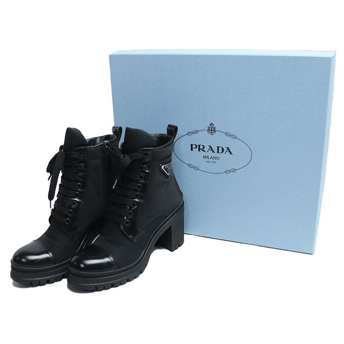 Prada Triangle Logo Re-Nylon Ankle Boots