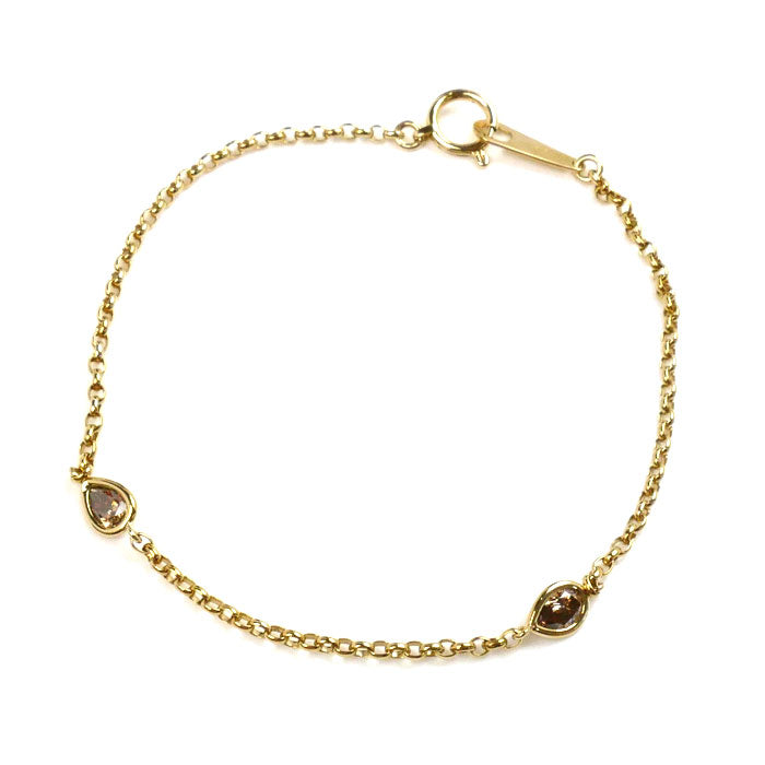 K18YG Yellow Gold Brown Diamond Bracelet