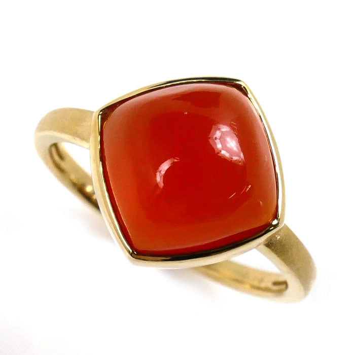 K18YG Yellow Gold Carnelian Ring 16.5