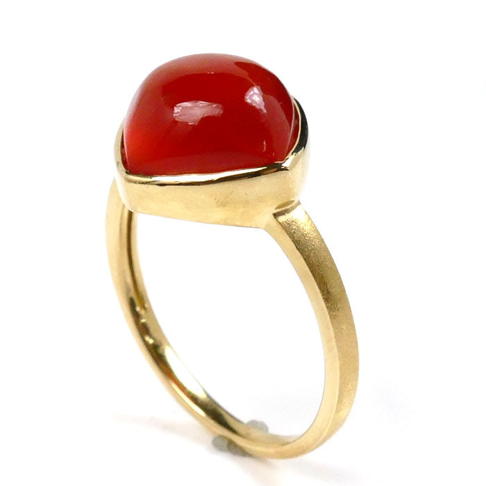 K18YG Yellow Gold Carnelian Ring 16.5