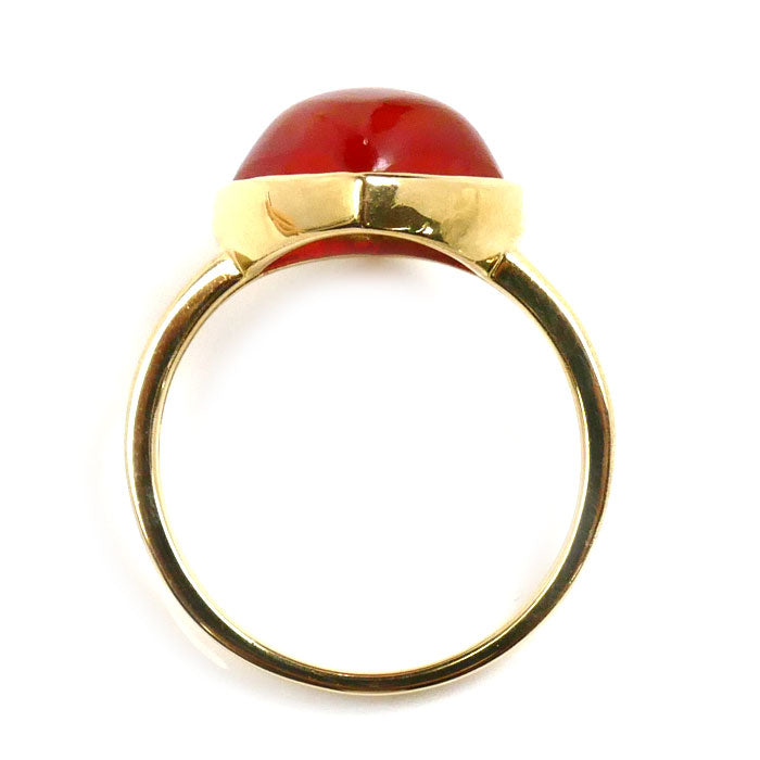 K18YG Yellow Gold Carnelian Ring 16.5