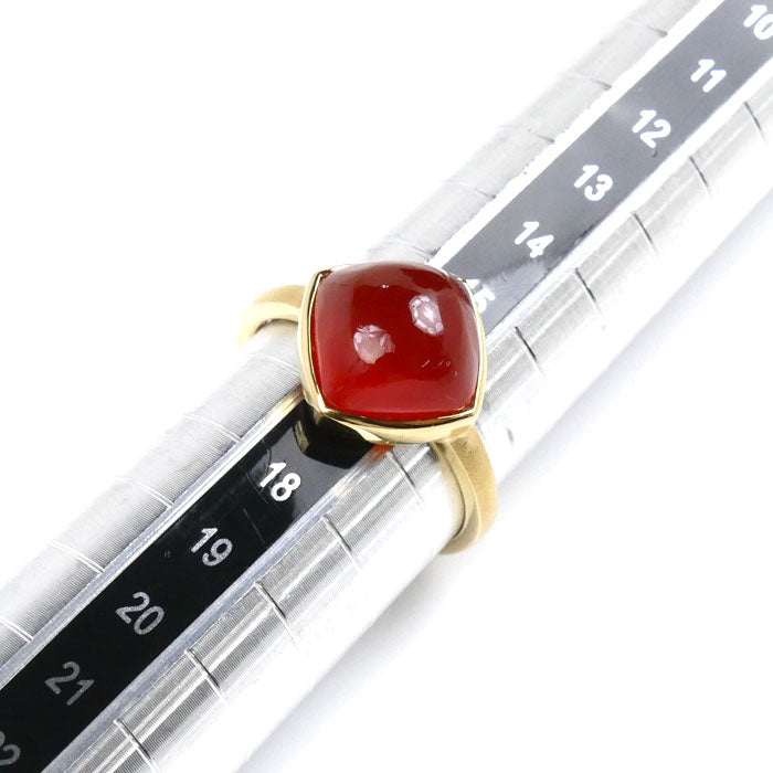 K18YG Yellow Gold Carnelian Ring 16.5