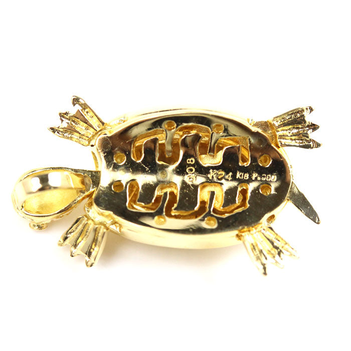 K24/K18/Pt900 Diamond Turtle Pendant