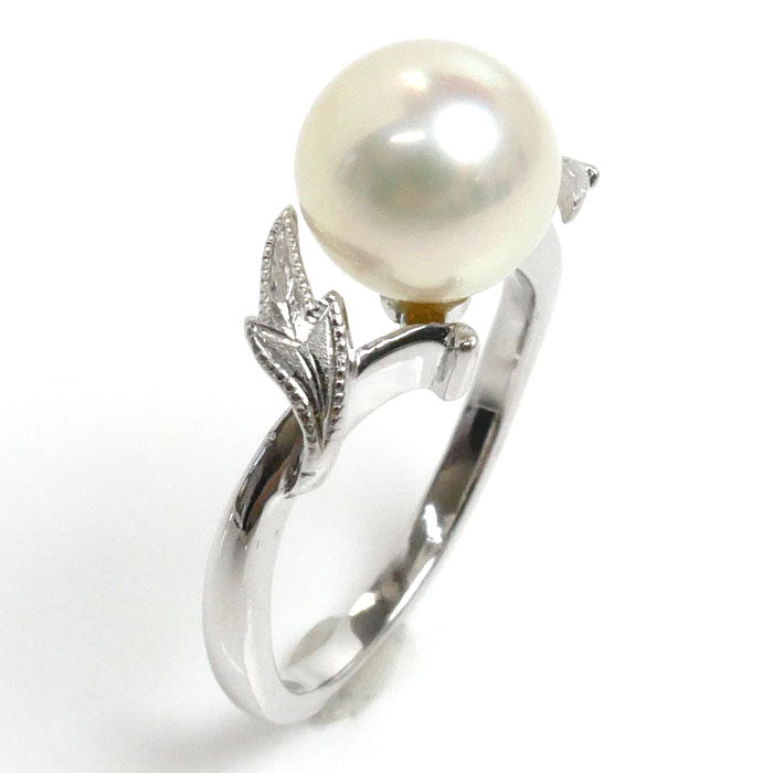 Mikimoto K14WG White Gold Pearl Ring