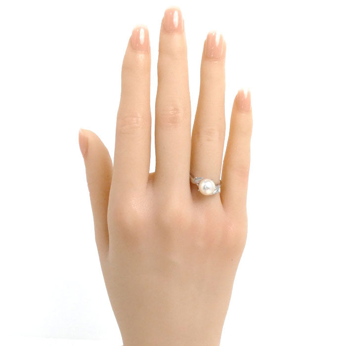 Mikimoto K14WG White Gold Pearl Ring