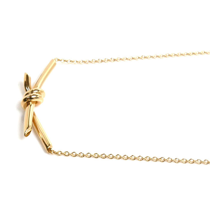 Tiffany & Co K18PG Pink Gold Knot Necklace