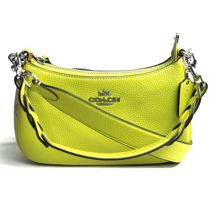 Coach Terry Signature Shoulder Bag Light Khaki Lime