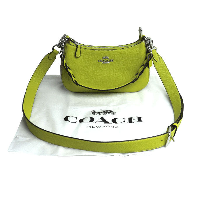 Coach Terry Signature Shoulder Bag Light Khaki Lime