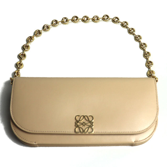 Loewe Goya Long Chain Clutch Beige